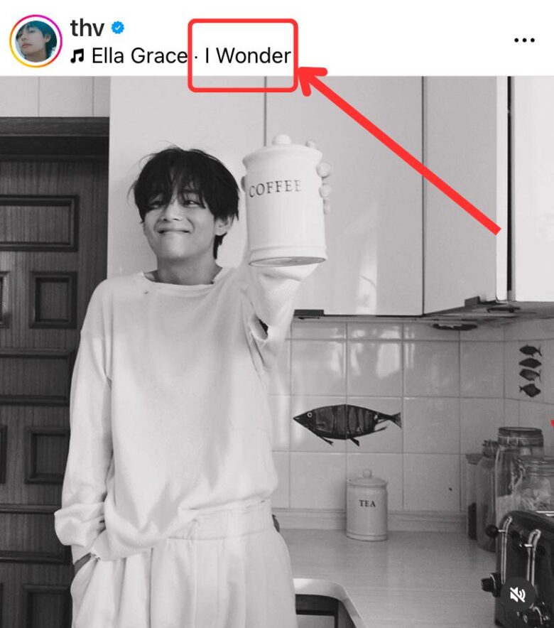 フィード投稿の音楽がElla Grace『I Wonder』
（出典：テテInstagramより）